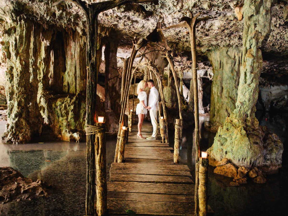 Tulum Jungle Elopement in a cenote with L and&nbsp;V