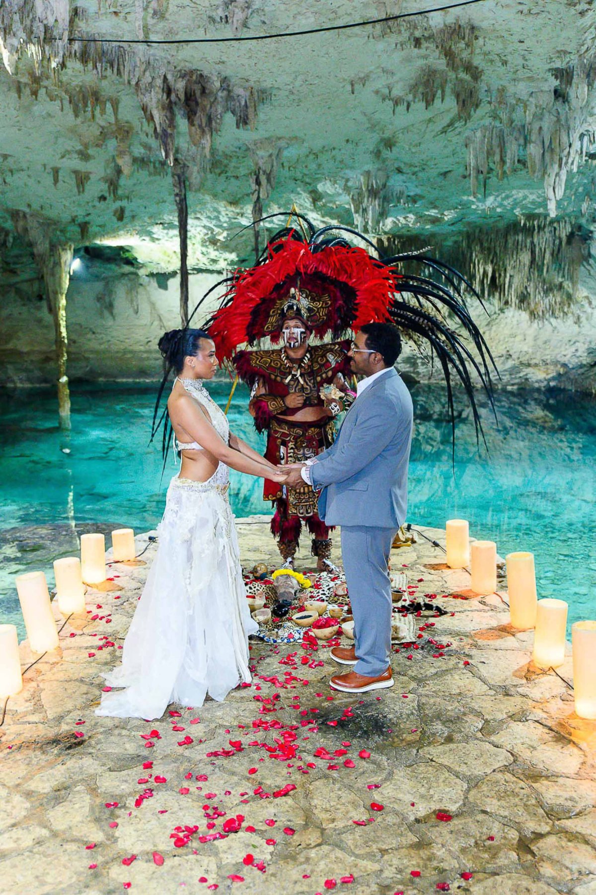Tulum Cenote Small wedding with Mayan ceremony and Fire&nbsp;show